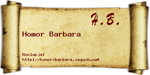Homor Barbara névjegykártya