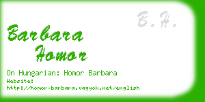 barbara homor business card